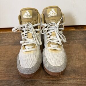 Adidas Kids Wrestling Shoes Size 3 Youth White Gold